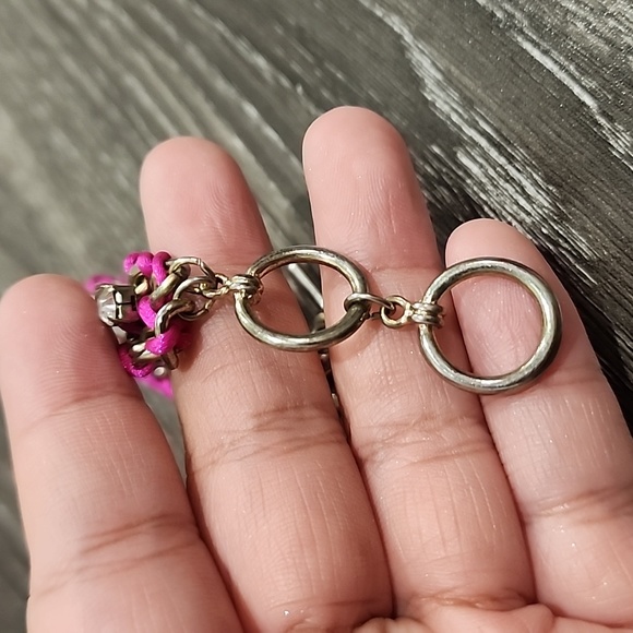 Vintage Y2K Fun Chunky Crystal Braided Rope Friendship Bracelet - Picture 3 of 5